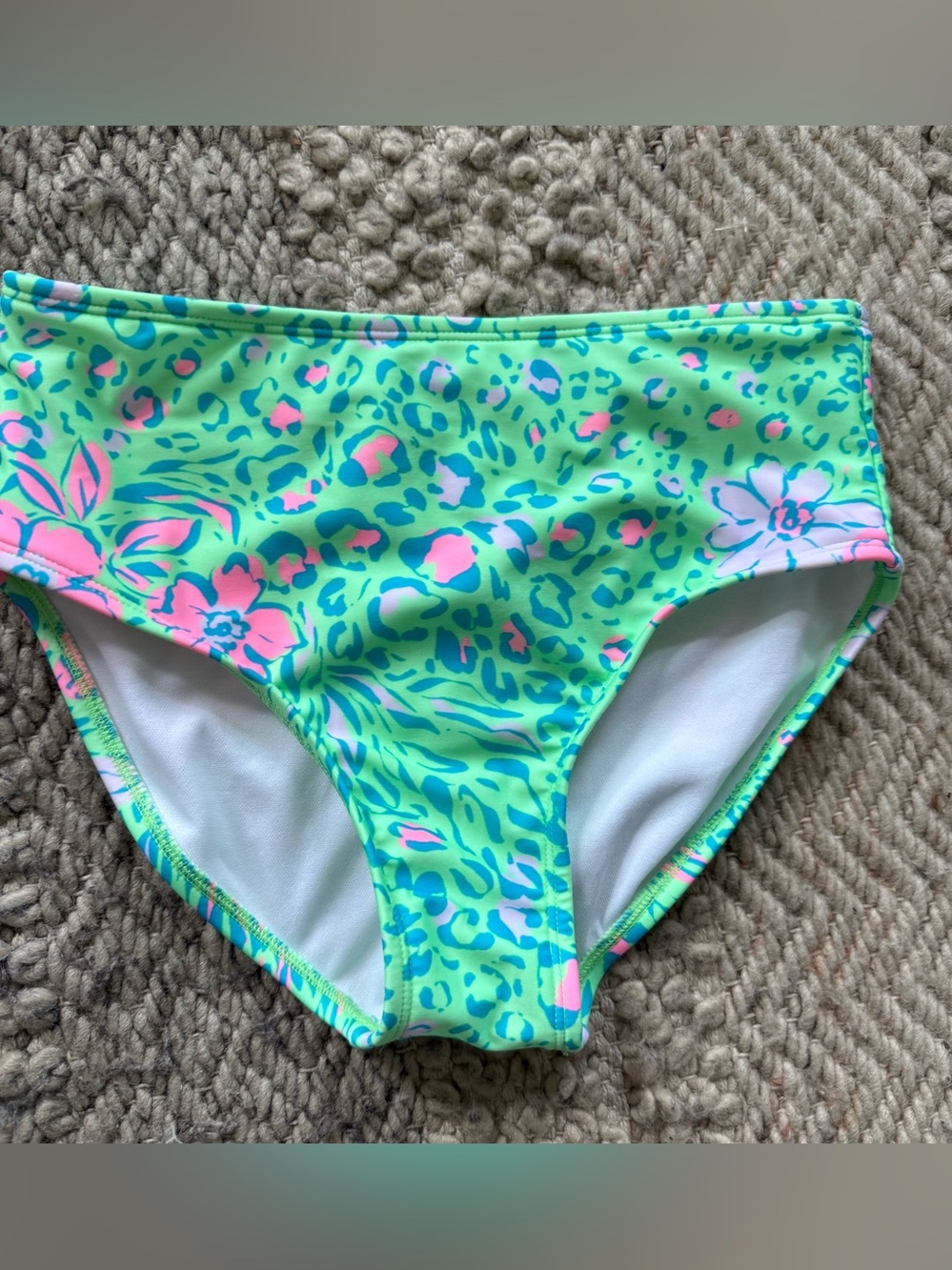art class Green Pink Blue  Leopard Girls Swim Bottoms large 10/12 new full cover